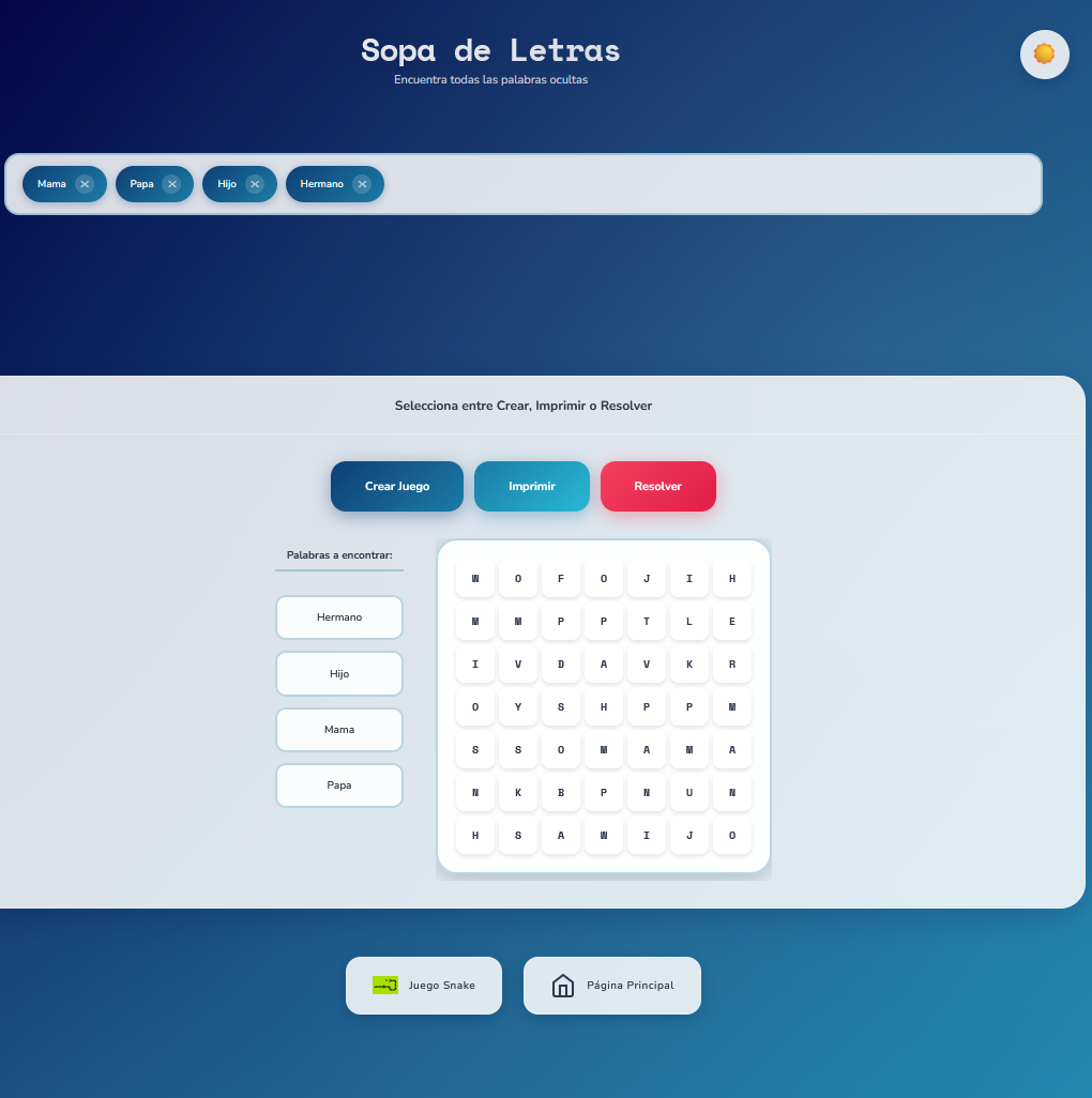 Proyecto: Sopa de letras